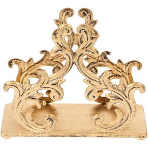 Napkin Holder, 6x5x2in Gold Metal Baroque Napkin, Willow Branch Napkin Holder, Paper Towel Dispenser Napkin Tray Basket Cocktail Napkin Holder for Dining Tables and Kitchen Countertops