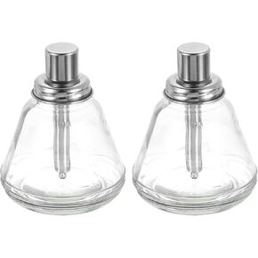HARFINGTON 2pcs Solvent Alcohol Dispensers 180ml(6.1oz) Conical Push Down Liquid Dispenser Pump Bottle Sprinkler Head with Stainless Steel Lid and Aluminum Core for Acetone Polish Remover