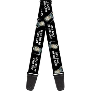 Rick and Morty Guitar Strap, Rick and Morty Rick Get Back In the Car Pose Black White, 2 Inches Wide