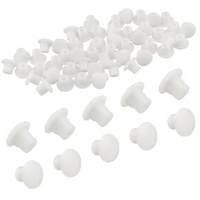 50Pcs 3/16" Plastic Hole Plugs, Snap in Shelf Hole Plugs, White Drilling Cover Plugs for Cabinet Cupboard Shelves