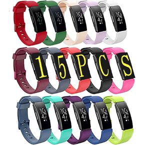 Replacement Band for Fitbit Inspire 3, Inspire 2, Inspire HR, Ace 2, Ace 3 Sport Accessories Watchbands, 15 Color Classic TPU Watch Band with Buckle