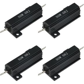 MY MIRONEY 4PCS Wirewound Resistors 6 Ohm 50W Black Aluminum Shell Resistor