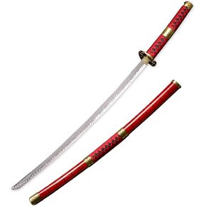 Sword Valley Roronoa Zoro Kitetsu Sword - 40.9″ - Cosplay Prop Anime Katana Samurai Sword - Anime Original Texture Carbon Steel Blade Carving Symbol - Handle Absorbs Sweat and Prevents Slipping