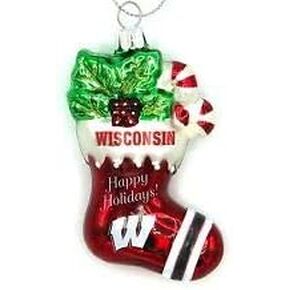 Boelter Brands Wisconsin Badgers Glitter Stocking Ornament