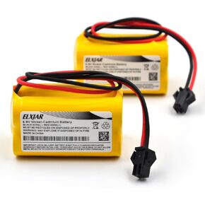 (2-Pack) 4.8V AA 600mAh NI-CD Battery Replacement for CORUN AA500 AA 500 Exit Sign Emergency Light with SM-2P Connector