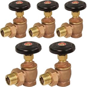 Midline Valve 6I334-5 Steam Radiator Valve; Air Vent Temperature Control; 1-1/2 in. FIP x Male Union; Brass (5 Pack)