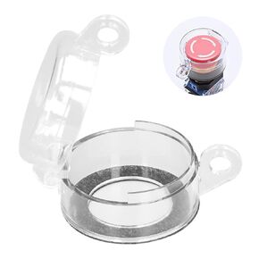 Oumefar 1.2in Push Button Switch Protector Emergency Stop Switch Transparent Cover Button Switch Protector Cover Round Switch Cover Guard Clear Plastic Switch Cover Protector