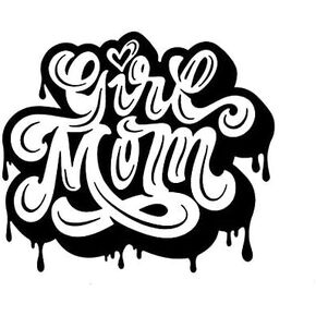 Girl Mom Painted Letters MKR Decal Vinyl Sticker |Cars Trucks Vans Walls Laptop|Black|5.5 x 4.9 in|MKR1541