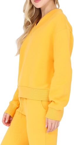 Long Sleeve V Neck Fleece Sweatshirt in Saudi Arabia