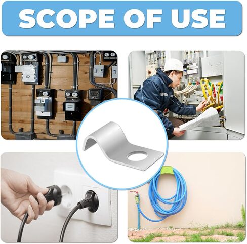 120 قطعة من مشابك تثبيت الأسلاك الفولاذية المطلية بالزنك مقاس 1/4 بوصة، ومشابك سلك كابل بفتحة واحدة، وحزام أنابيب من الفولاذ المقاوم للصدأ 304 لإدارة الأسلاك (فضي) in Kuwait