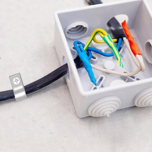 120 قطعة من مشابك تثبيت الأسلاك الفولاذية المطلية بالزنك مقاس 1/4 بوصة، ومشابك سلك كابل بفتحة واحدة، وحزام أنابيب من الفولاذ المقاوم للصدأ 304 لإدارة الأسلاك (فضي) in Kuwait