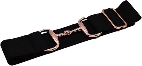 2 inch Luxury Elastic Equestrian Belt, Horse Riding Belt with Rose Gold Buckle, Stretchable and comfortable waist in Saudi Arabia