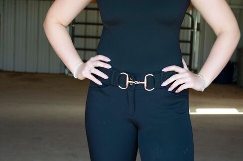 2 inch Luxury Elastic Equestrian Belt, Horse Riding Belt with Rose Gold Buckle, Stretchable and comfortable waist in Saudi Arabia