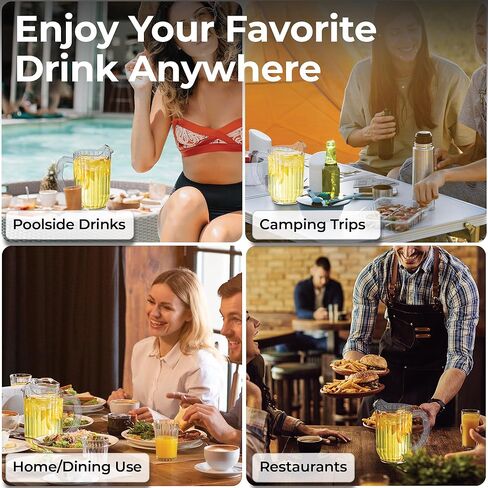 إبريق بيرة صغير سعة 32 أونصة من RW Base، إبريق مطعم متين - بلاستيك صلب، يقدم الصودا أو عصير الليمون أو العصير أو السانجريا، إبريق ماء بلاستيكي شفاف، للحانات، أو الحفلات، أو المنازل، - أدوات المطاعم in Kuwait