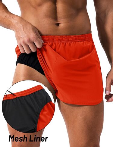 MAGCOMSEN Men's Running Shorts 3 Inch Quick Dry Lightweight for Athletic Workout Gym Training with Liner in Kuwait