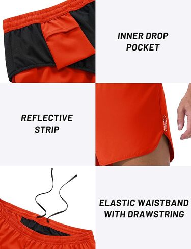 MAGCOMSEN Men's Running Shorts 3 Inch Quick Dry Lightweight for Athletic Workout Gym Training with Liner in Kuwait