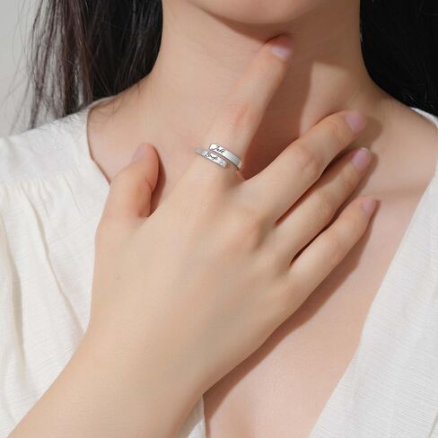Lotus Just Breathe Rings for Women: S925 Sterling Silver Inspirational Ring Adjustable Personality Hope Encourage Gift Jewelry for Mother Daughter Friends in Kuwait
