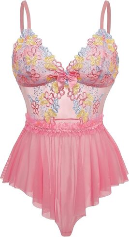 مثير انقطاع كشكش مطيع محض المطرزة شبكة الأزهار رومبير بيبي دول الملابس الداخلية ارتداءها قطعة واحدة in Kuwait