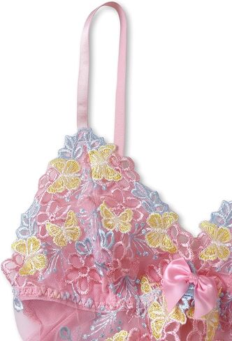 مثير انقطاع كشكش مطيع محض المطرزة شبكة الأزهار رومبير بيبي دول الملابس الداخلية ارتداءها قطعة واحدة in Kuwait