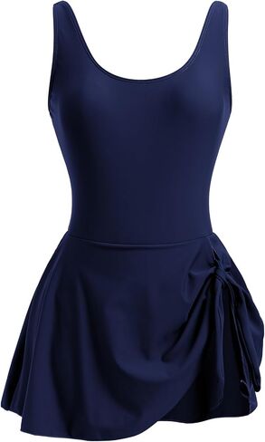 OBEEII Womens One Piece Swimdress Swimsuit Tummy Control Retro Floral Swimsuit with Skirt Modest Bathing Suits in Saudi Arabia