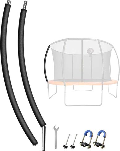 قطعة واحدة من عمود الترامبولين المنحني، عمود استبدال عمود الترامبولين العالمي ليناسب إطار الترامبولين ذو العمود المنحني 8-16 قدم، يتضمن غطاء إسفنجي وأجهزة لخيارين للتركيب in Kuwait