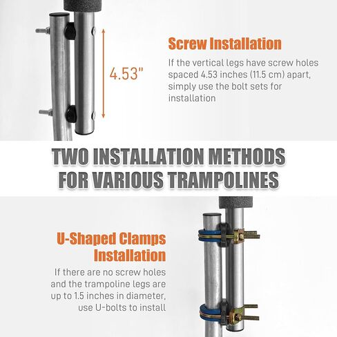 قطعة واحدة من عمود الترامبولين المنحني، عمود استبدال عمود الترامبولين العالمي ليناسب إطار الترامبولين ذو العمود المنحني 8-16 قدم، يتضمن غطاء إسفنجي وأجهزة لخيارين للتركيب in Kuwait