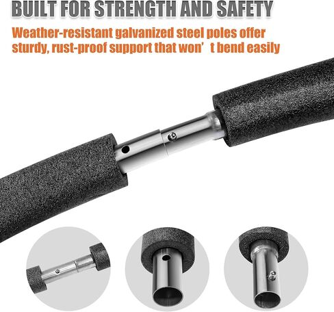 قطعة واحدة من عمود الترامبولين المنحني، عمود استبدال عمود الترامبولين العالمي ليناسب إطار الترامبولين ذو العمود المنحني 8-16 قدم، يتضمن غطاء إسفنجي وأجهزة لخيارين للتركيب in Kuwait