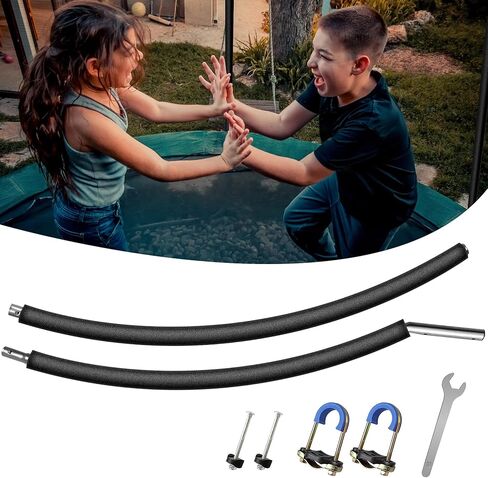 قطعة واحدة من عمود الترامبولين المنحني، عمود استبدال عمود الترامبولين العالمي ليناسب إطار الترامبولين ذو العمود المنحني 8-16 قدم، يتضمن غطاء إسفنجي وأجهزة لخيارين للتركيب in Kuwait