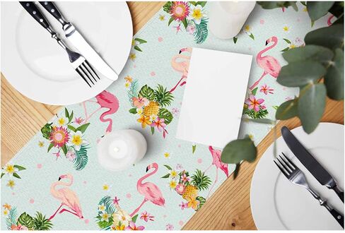 Hosnye Table Runner Abstract Pattern Colorful Chaotic Waves ، Cotton Linen Table Runner Decoration for Kitchen Family Dinn in Kuwait