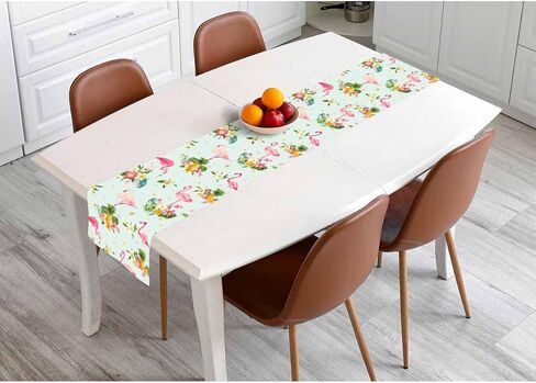 Hosnye Table Runner Abstract Pattern Colorful Chaotic Waves ، Cotton Linen Table Runner Decoration for Kitchen Family Dinn in Kuwait