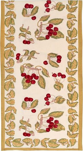 Couleur Nature Table Runner, Cherry, Red Green, 16x90 Inches in Saudi Arabia