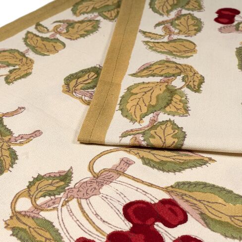 Couleur Nature Table Runner, Cherry, Red Green, 16x90 Inches in Saudi Arabia