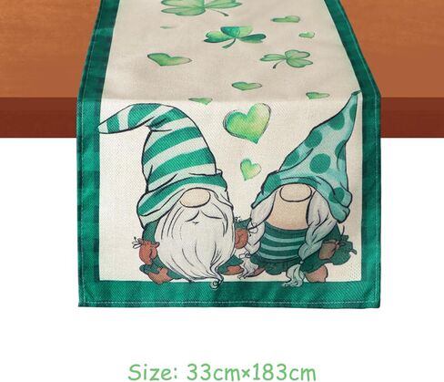 Dohia St. Patrick's Day Table Runner 13 × 72 بوصة ألوان مائية شامروك موسمية ربيع العطلات المطبخ المطبخ الديكور الأيرلندي غلاف الربيع الأخضر العطلة المركزية ديكور D2-SYCZQ (دمية) in Kuwait