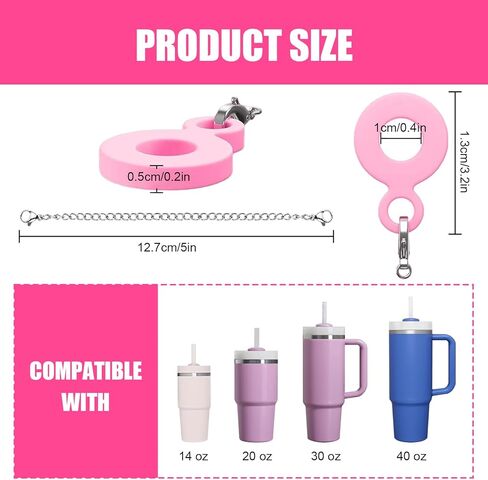 MINI متوافق مع كأس Stanley Keychain Cup Cup Cup Balm Balm Bawchain Mini Cup -keychain chapstick حامل متوافق مع حامل Stanley Keychain Chapstick مع سلسلة وقلادة (Rose Red) in Kuwait
