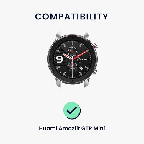 kwmobile Strap Compatible with Huami Amazfit GTR Mini Strap - Silicone and Leather Sport Wristband - Brown in Saudi Arabia