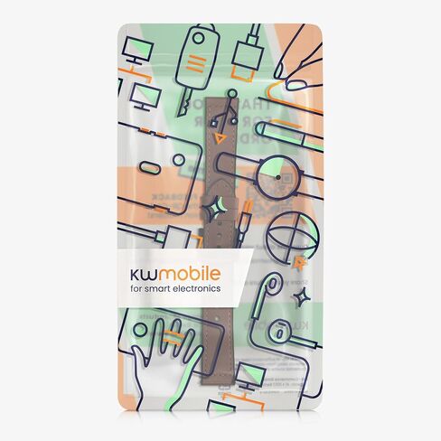 kwmobile Strap Compatible with Huami Amazfit GTR Mini Strap - Silicone and Leather Sport Wristband - Brown in Saudi Arabia