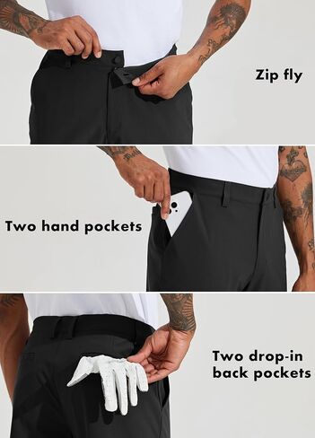 Willit Mens Golf Pants Stretch Dress Pants Slim Fit Quick Dry Casual Work Pants with Pockets 30"/32" in Saudi Arabia