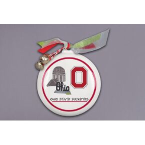 Magnolia Lane Ohio State Buckeyes Icon Puff Ornament with Ribbon, 4.5-inch Diameter, Bells, Home, Home Décor