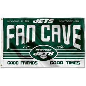 WinCraft New York Jets Fan Man Cave Banner Flag