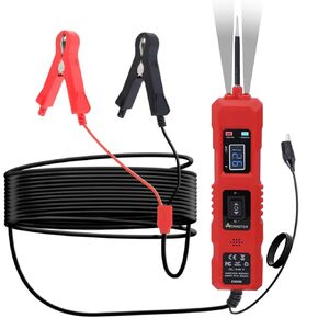 Multifunctional Car Circuit Tester Component Activation Electrical Tester 6-24V/3.5-36V AC/DC Car Power Tester Digital Display Short Circuit Finder for Continuity Testing Red