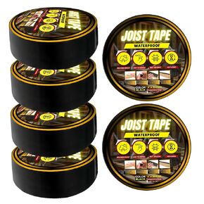 6 Pieces of Joist Tape, 2 Inches x 50 Feet Deck Tape, Joist Tape for Decking, Black Pro Deck Tape, Waterproof and Anti-Corrosion Deck Joist Tape, Self-Adhesive Flashing Tape, Butyl Tape 2 Inch