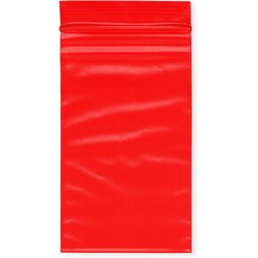 Plymor 3" x 5" (Pack of 100), Red 2 Mil Zipper Reclosable Plastic Bags