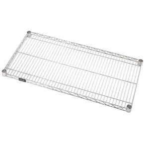 Quantum 1442C Wire Shelf, 42"W x 14"D, 600-800 Lb. Capacity, Chrome Plated Finish, Adjustable Foot Levelers, NSF