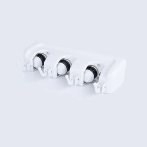 Mop and Broom Holder Broom Hanger Wall Mounted Home Garden Garage Tool Organizer Storage Rack 3 Slots with 4 Hooks,White