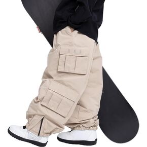 SNOWVERB Womens Mens Baggy Waterproof Snowboarding Pants Unisex Snow Cargo Warm Insulation Ski Pants