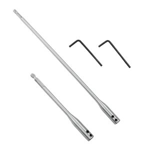 Piutouyar 4 Pcs 1/4 Inch Drill Bit Extension Set, 6 Inch and 12 Inch Extension Drill Bit with 2 Pcs Hex Key, Wood Spade Drill Bit Extension for Wood Furniture