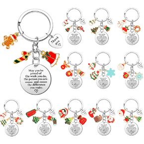 Christmas Employee Appreciation Gifts Christmas Keychain Metal Cute Keychain for Women Key Ring