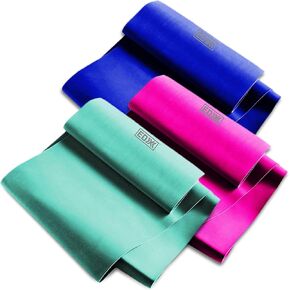 EDX Flat 12 Inch Resistance Bands for Fitness or Physical Therapy, Set of 3 Latex-Free Bands