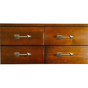 First of a Kind Double Hole Arrow Drawer Pull - Unique Artistical Design Furniture Decorative Hardware Handles - Arrow-Shaped Pulls for Doors, Cabinets & Closet Drawers - 5" Multi-use Arrow