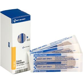 First Aid Only SmartCompliance Refill 1" x 3" Fabric Bandages, 25 Per Box